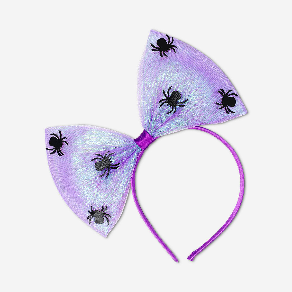 Iridescent hairband with spiders - For kids