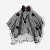 Costume hairband with veil and flowers - For adults