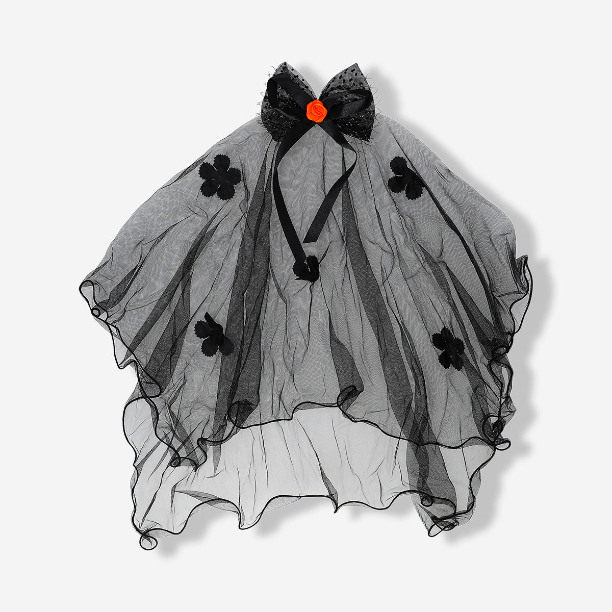 Costume hairband with veil and flowers - For adults