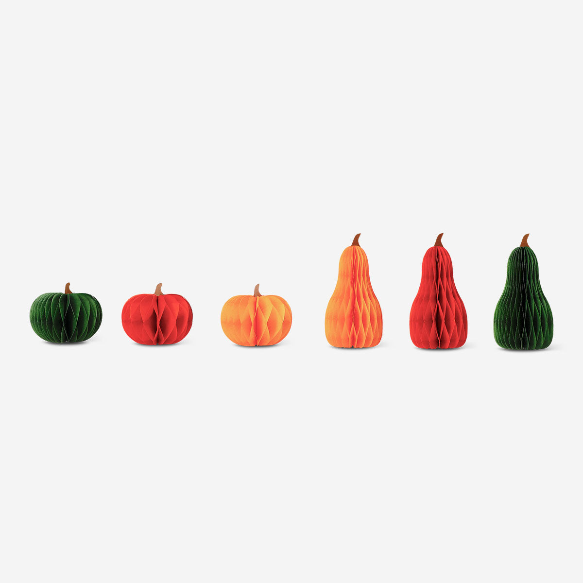 Honeycomb paper pumpkin decorations - 6 pcs