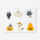 Window decorations with cute Halloween characters