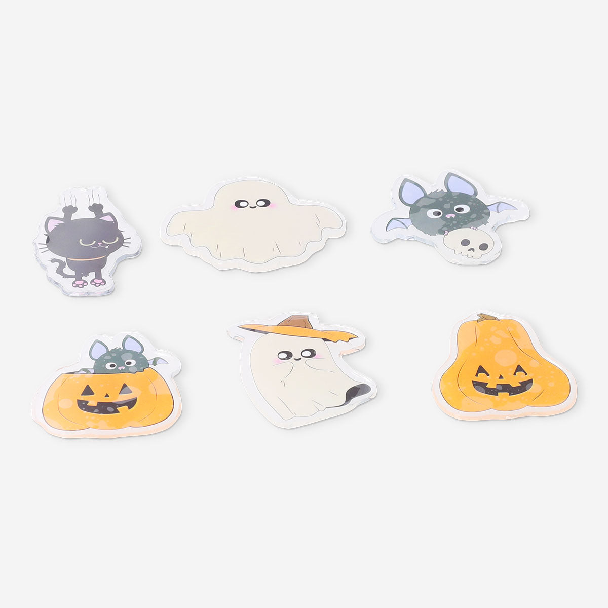 Window decorations with cute Halloween characters