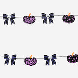 Halloween felt garland with pumpkins and bows - 300 cm
