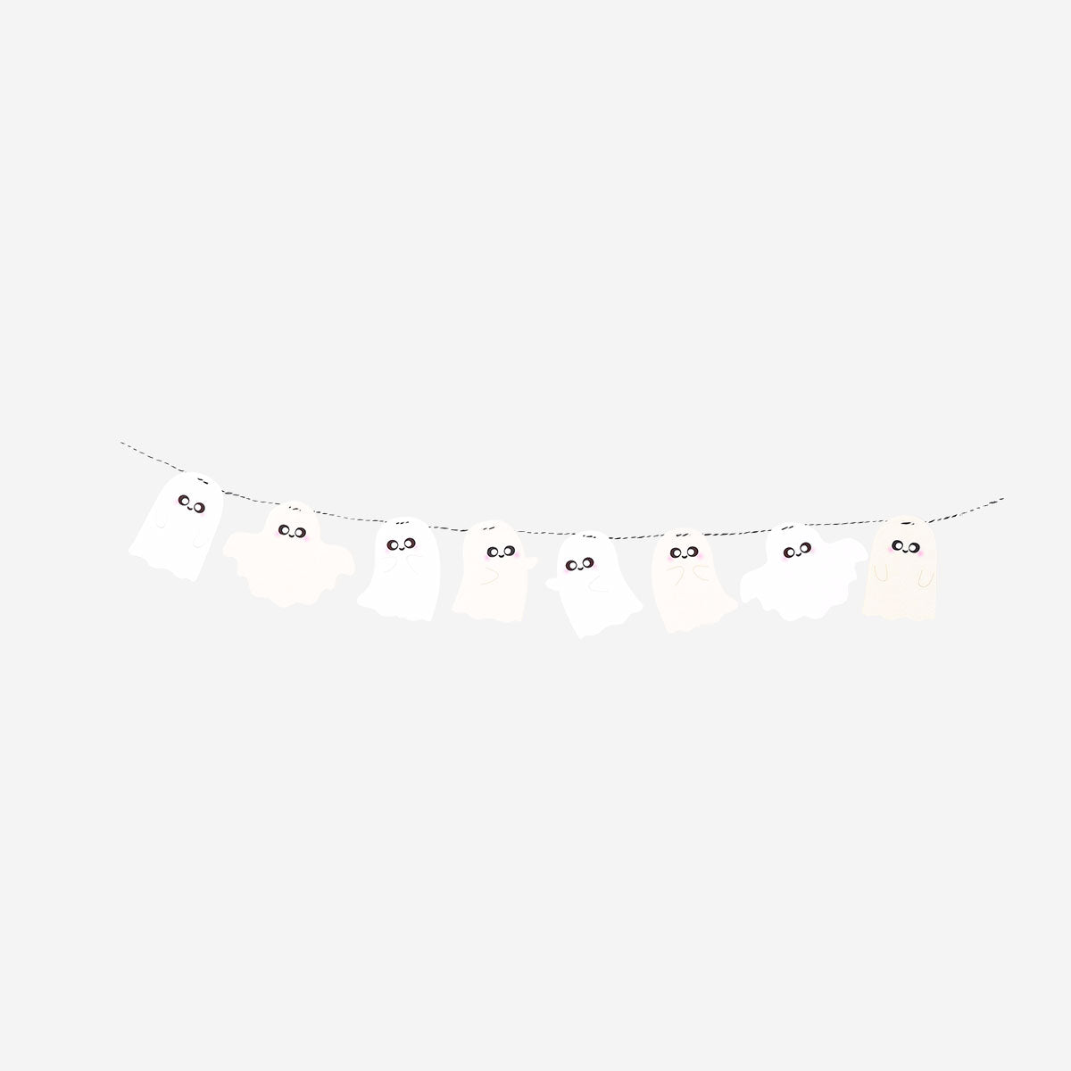 Halloween felt garland with ghosts - 200 cm