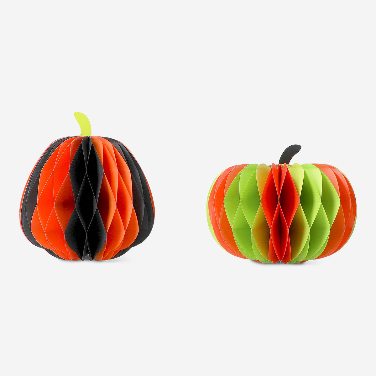 Honeycomb paper pumpkins table decorations - 2 pcs