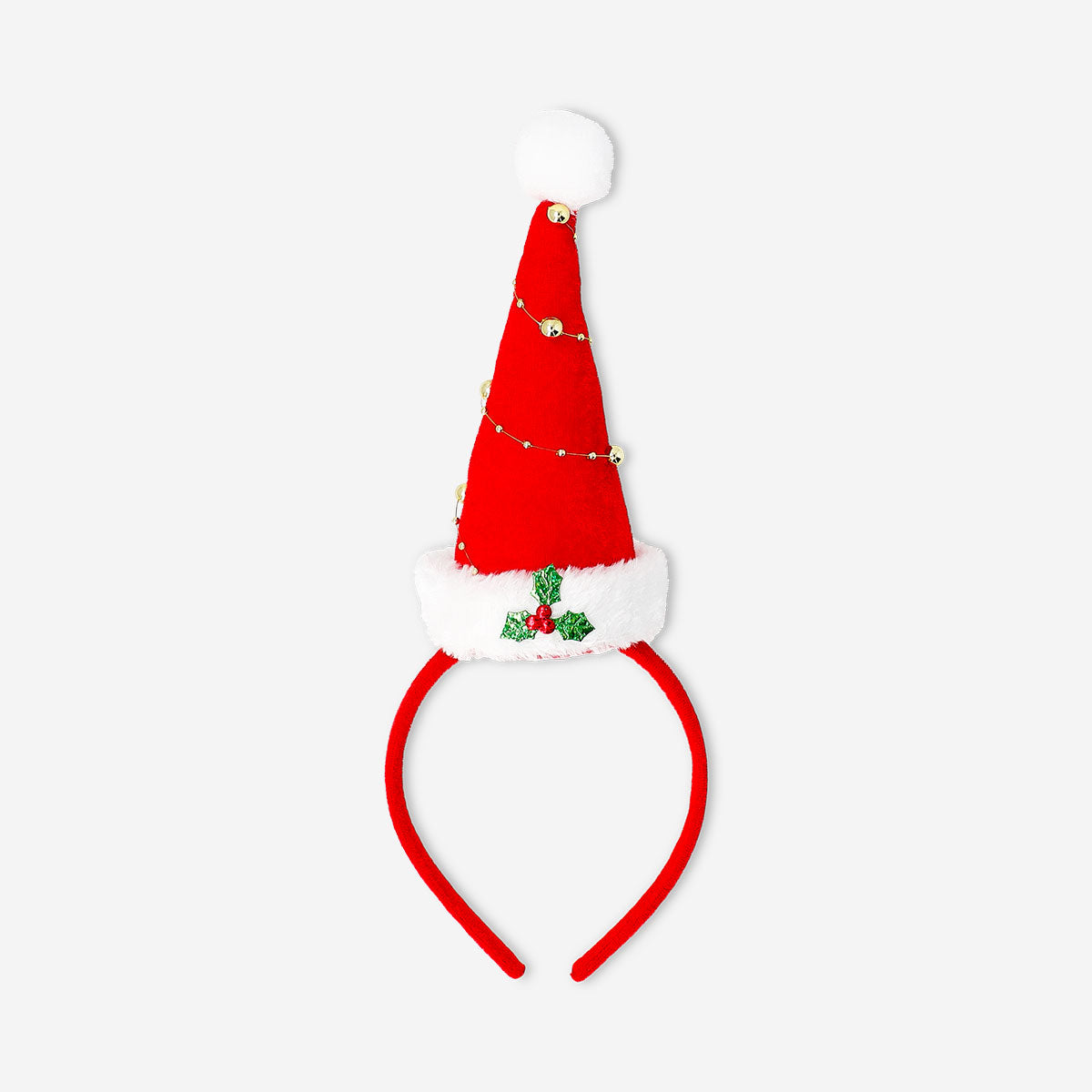 Costume hairband for adults - Santa hat with gold detail