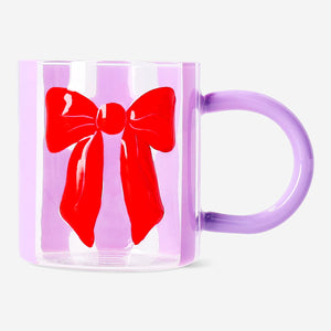 Fiyonk Kabartmalı Çizgili Cam Kupa 550 ml