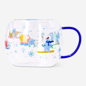 Kayak Köyü Desenli Yuvarlak Cam Kupa 250 ml