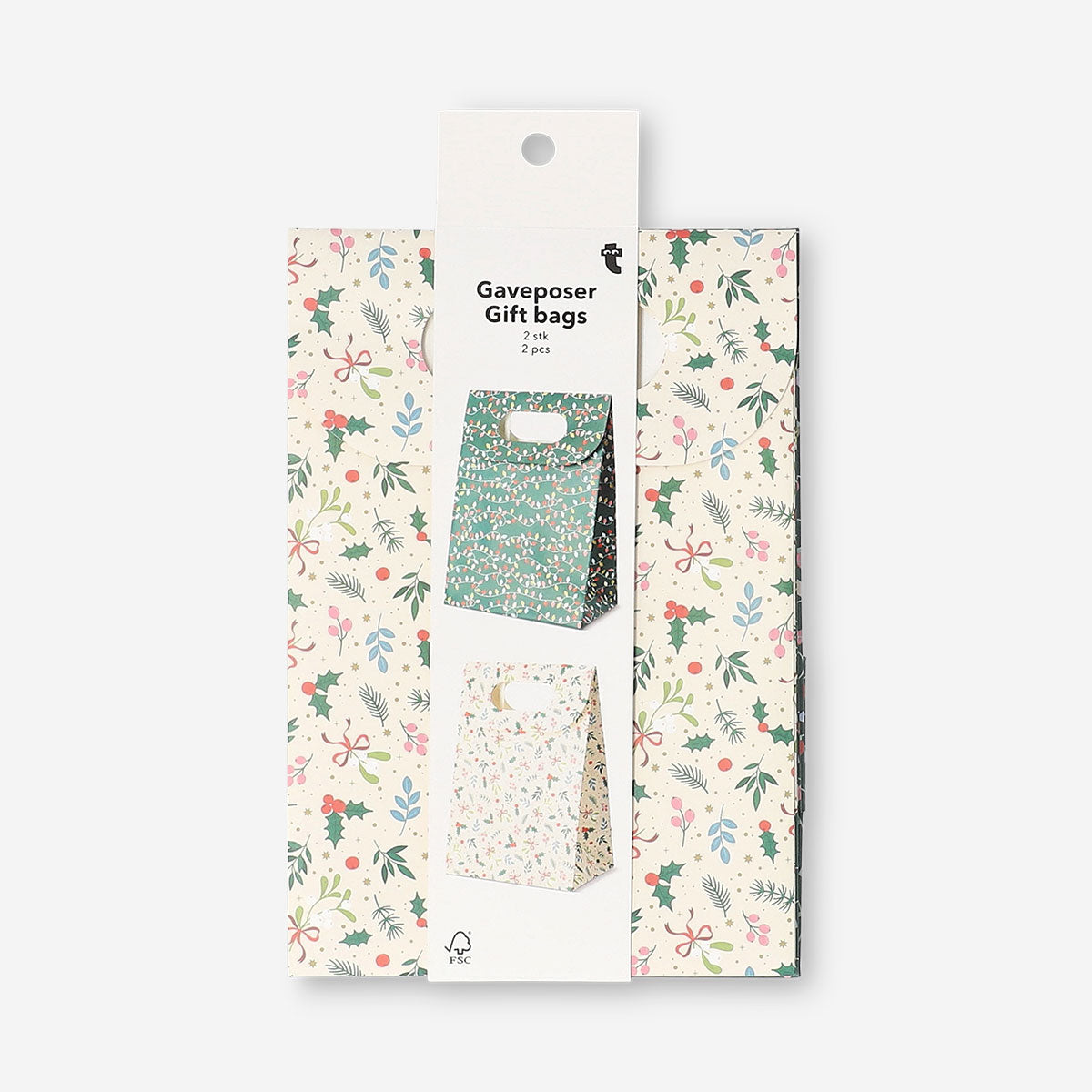 Gift bags - Christmas prints - 2 pcs