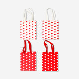 Gift bags - Heart print - 4 pcs