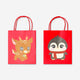 Gift bag - Cute Christmas characters - 2 pcs