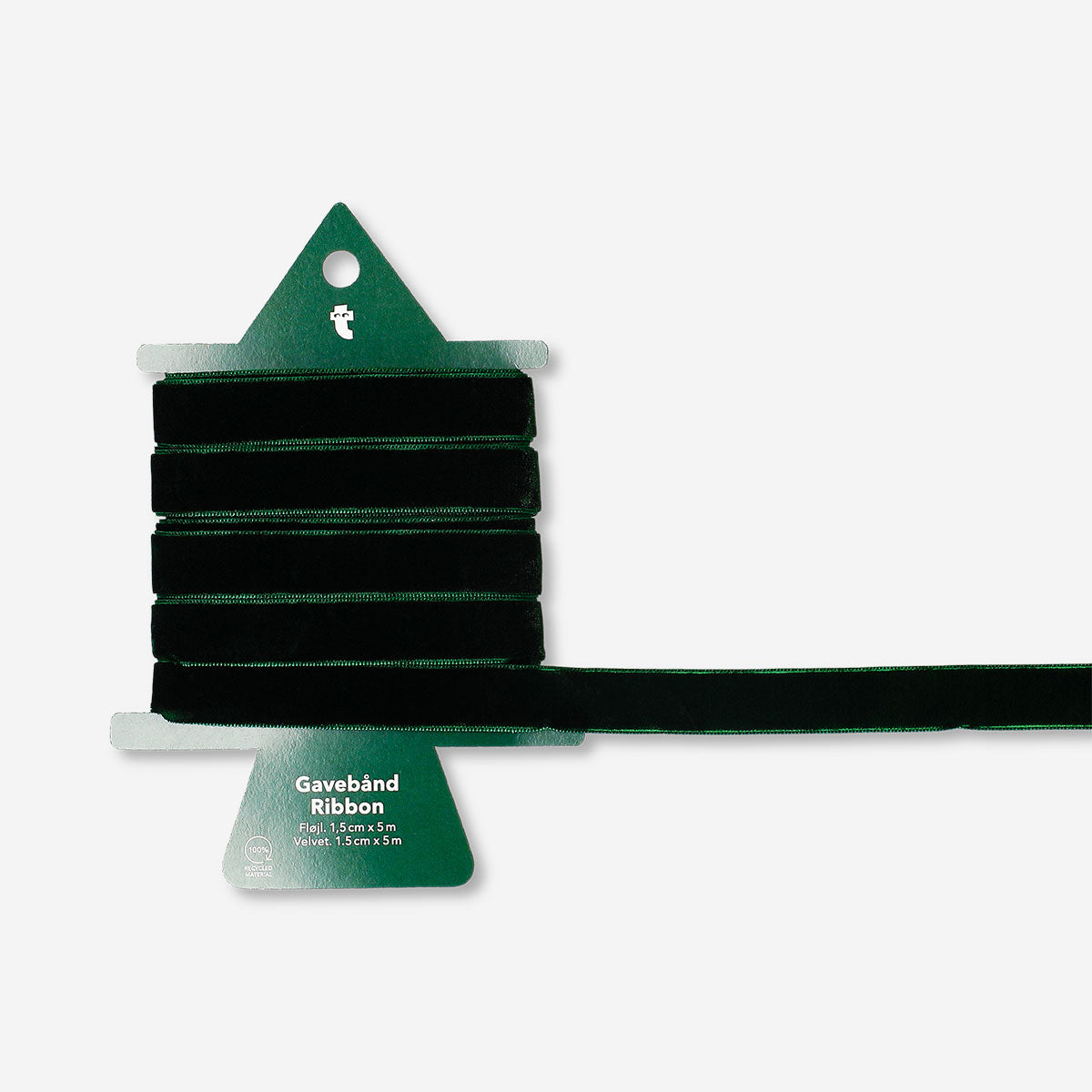 Green velvet ribbon - 5 m