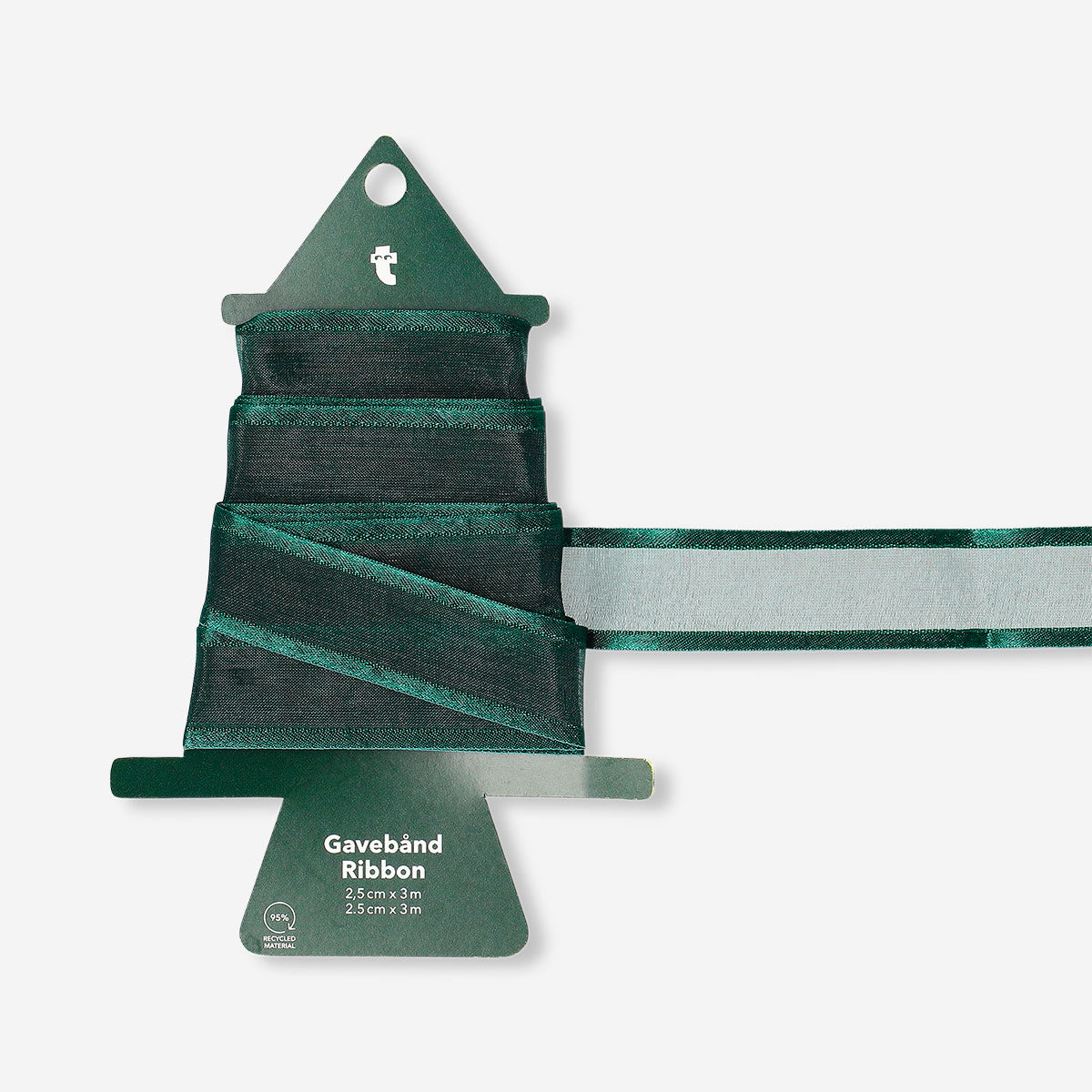 Green organza ribbon - 3 m