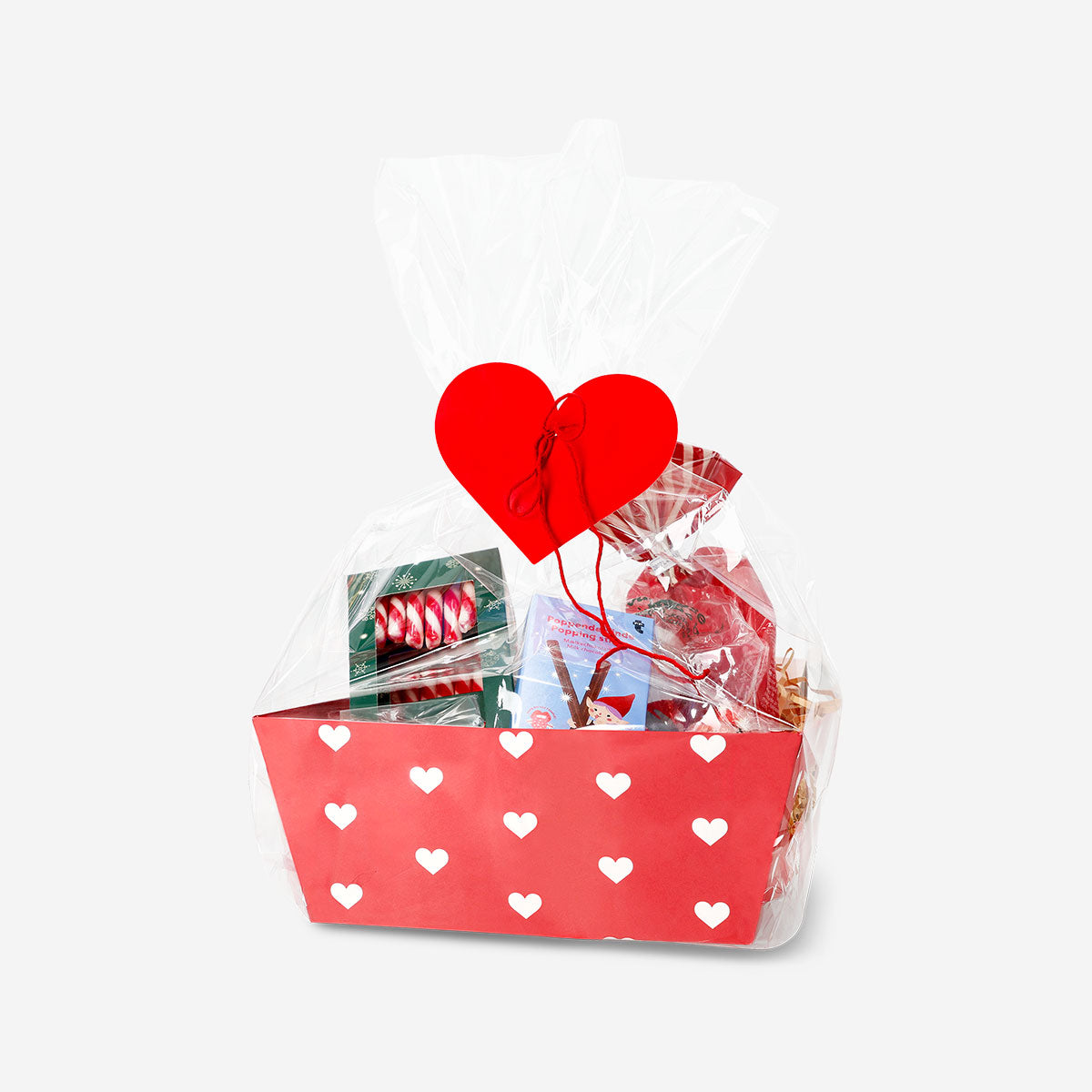 Christmas wrapping set with hearts