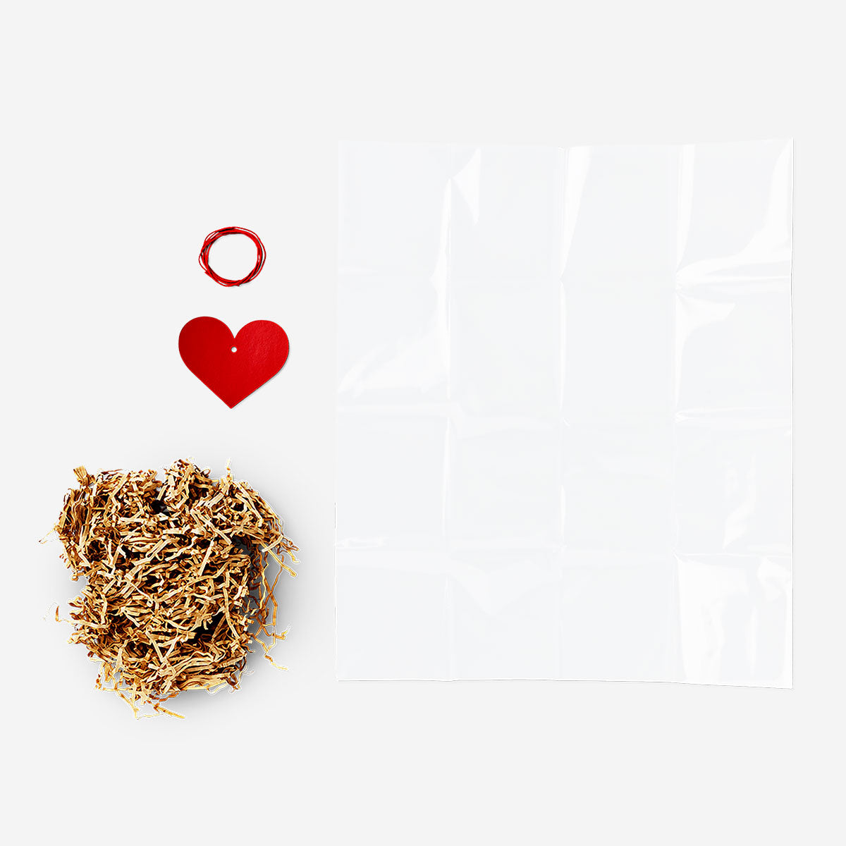 Christmas wrapping set with hearts