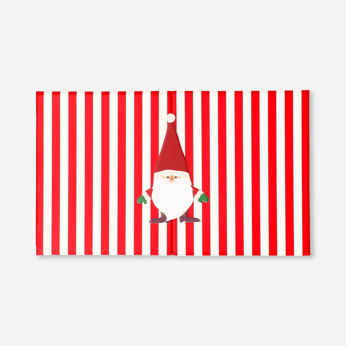 Çizgili Noel Baba Desenli Hediye Kutusu 12x20 cm