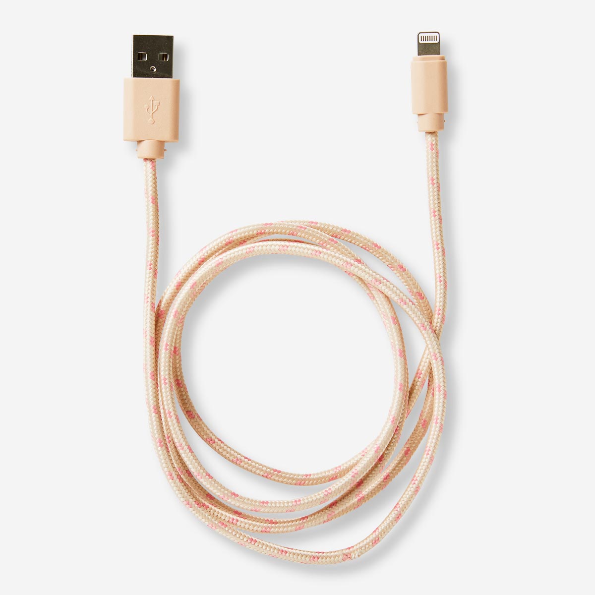 CHARGING CABLE 1.2M LIGHTNING FABRIC PINK/CORAL