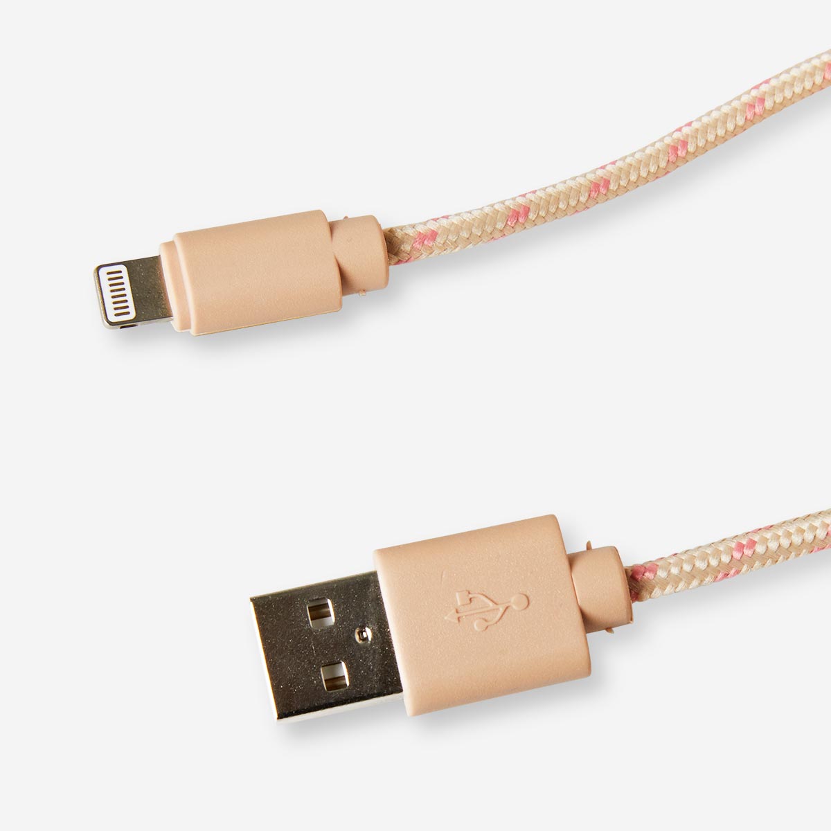CHARGING CABLE 1.2M LIGHTNING FABRIC PINK/CORAL