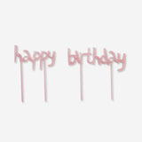 Pembe Happy Birthday Pasta Süsü