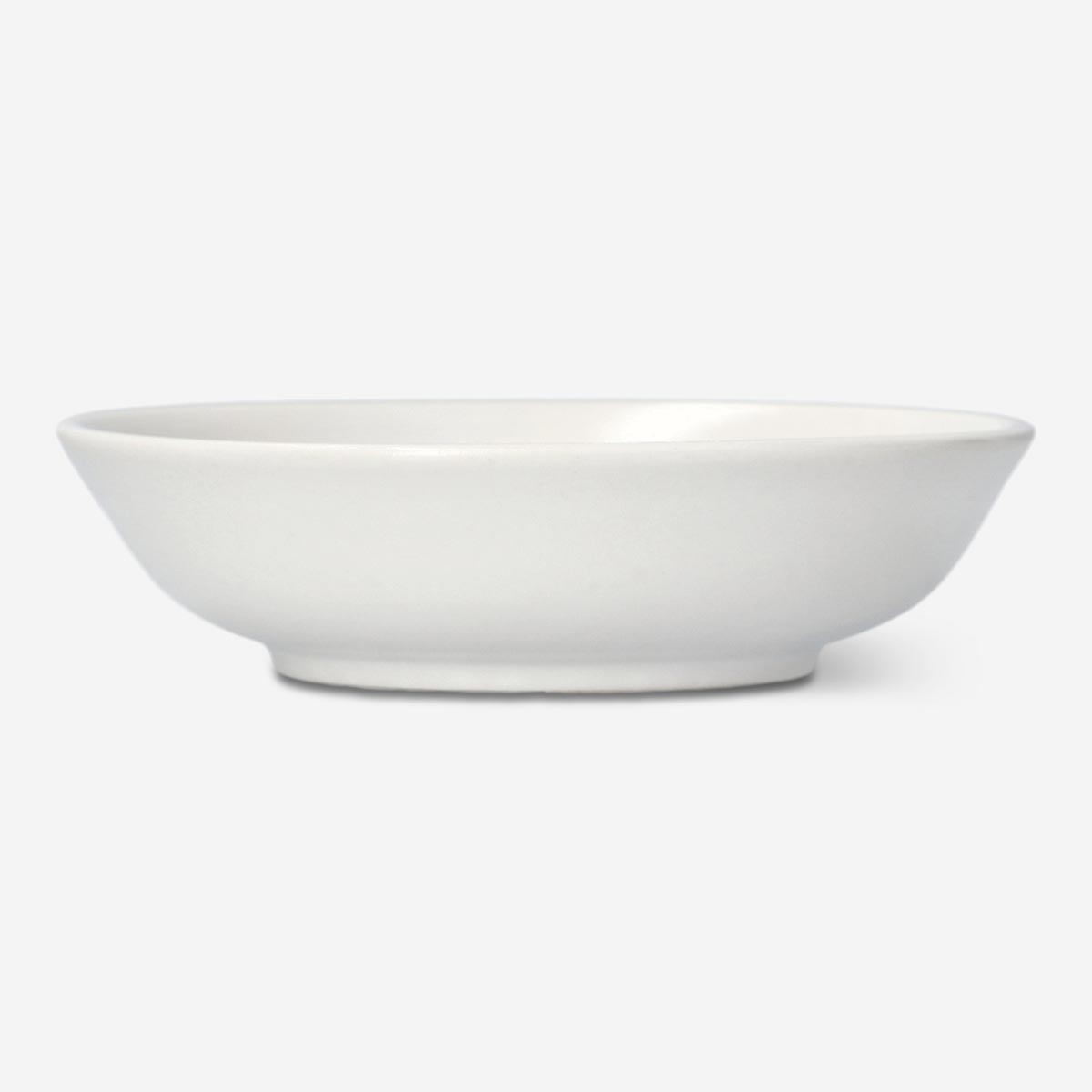 BOWL MINI FLAT WHITE W BLACK CAT HEAD