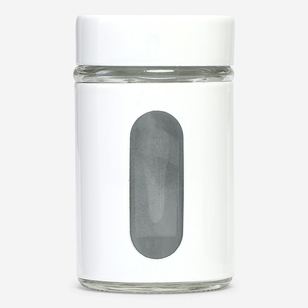 CONTAINER W. OPEN SIDE FOR SPICE W. LID W. HOLES MATTE WHITE
