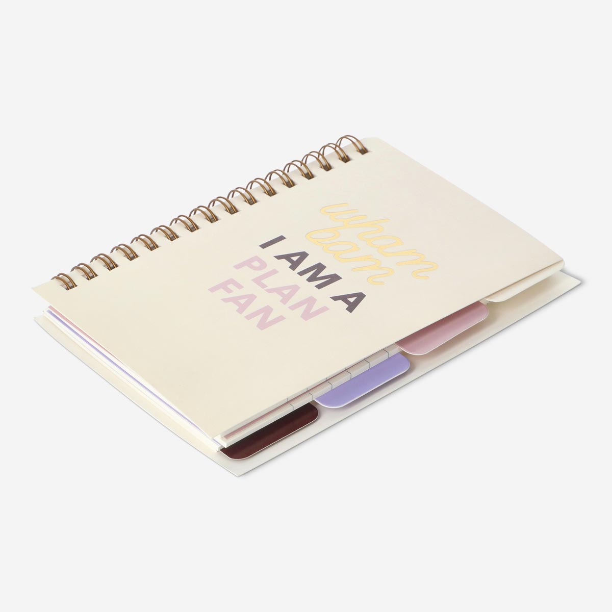 NOTEBOOK WHAM BAM I AM A PLAN FAN A6 WITH DIVIDERS LINED