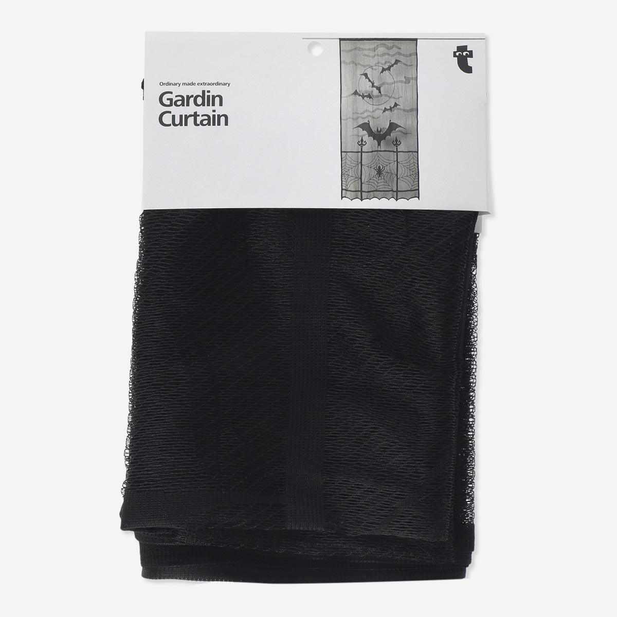 CURTAIN FABRIC WITH BATS AND SPIDERS
