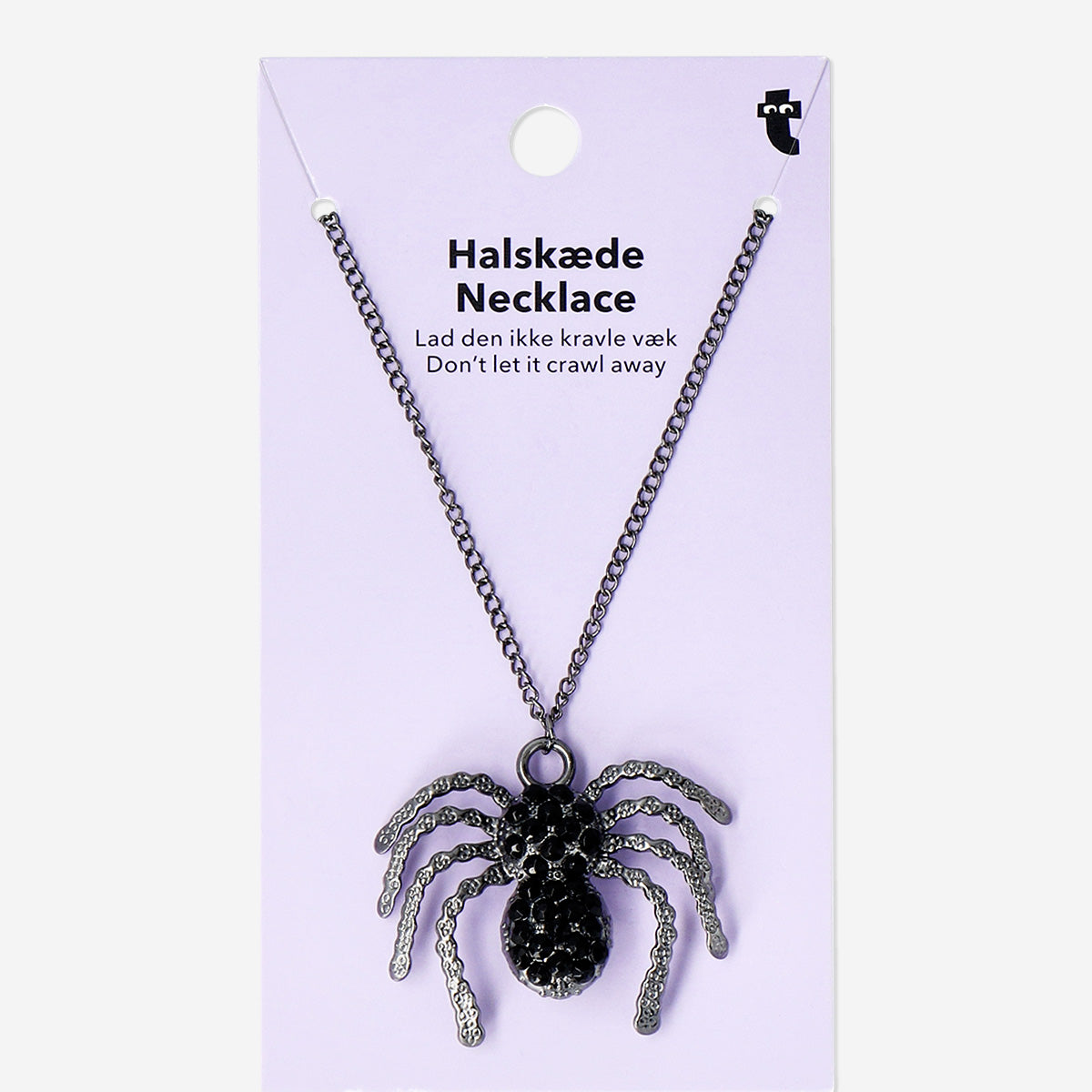 NECKLACE LARGE SPIDER W. STONES HEMATITE