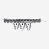 Dantelli ve Taşlı Siyah Choker