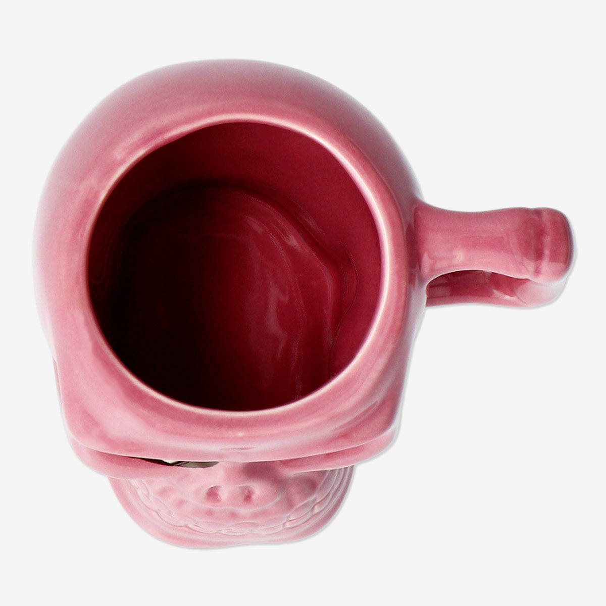 MUG WITH HANDLE SKELETON HEAD SHAPE PINK