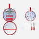 PICNIC SET W PLATES AND CUTLERY FOR 2 PERS BERRY PRINT