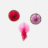HANGING DECORATION ROSETTES 3PC