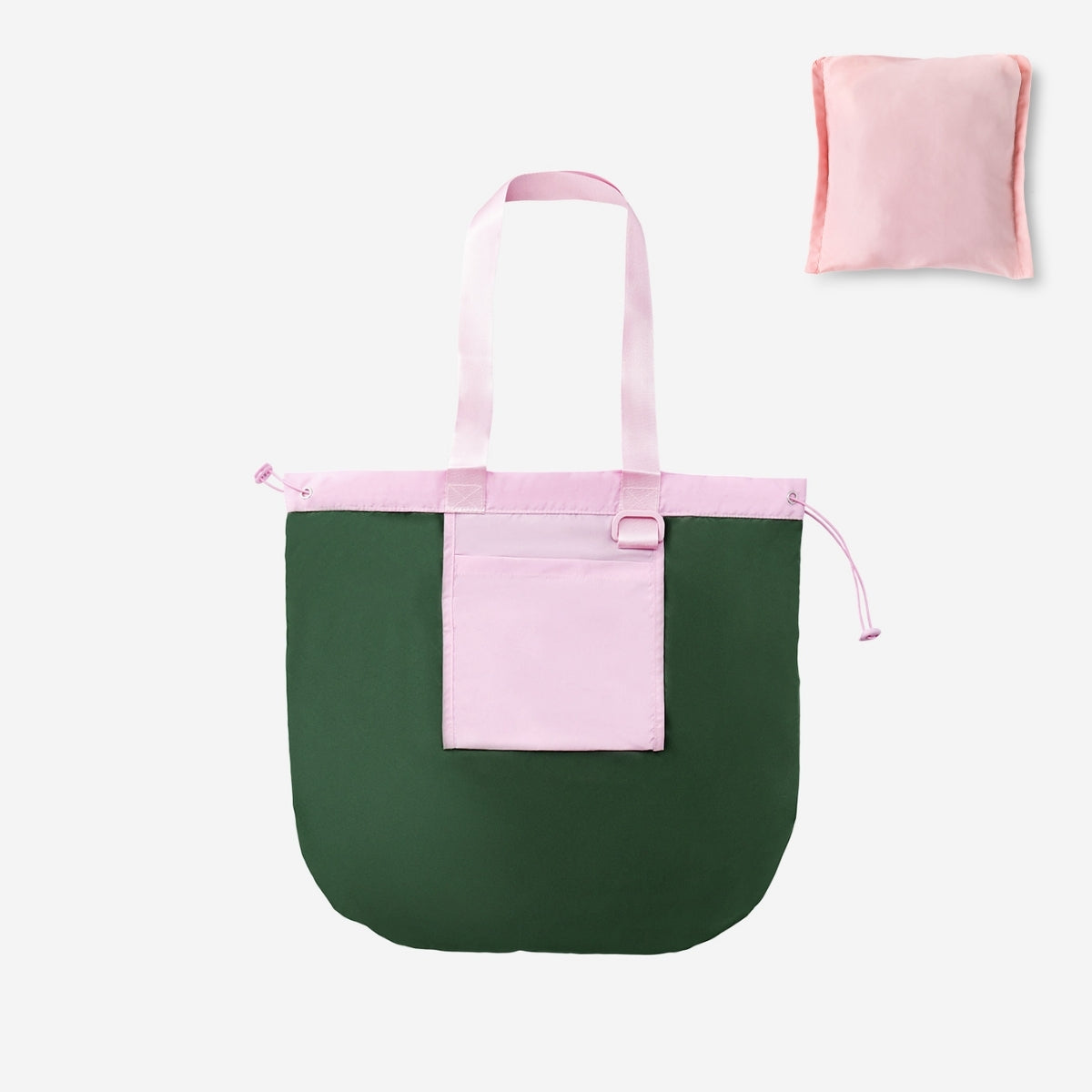 Pembe Renk Bloğu Detaylı Bez Çanta