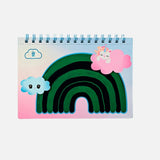 Çizim Tahtalı Gökkuşağı Desenli Spiralli Defter