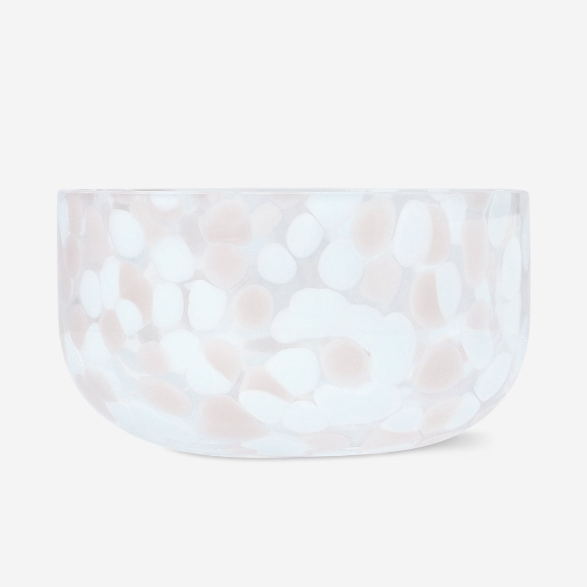 BOWL GLASS SMALL COLORED DOTS DESIGN