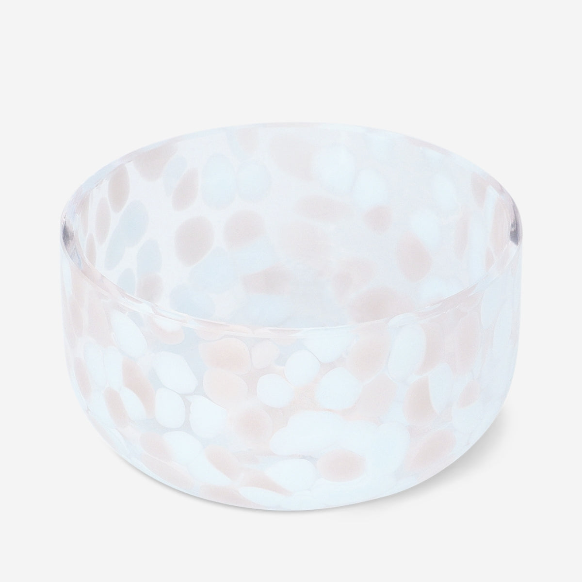 BOWL GLASS SMALL COLORED DOTS DESIGN