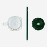JAR 450ML W LID & HANDLE/STRAW RAMADAN TEXT PRINT