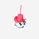 JAR W STRAW DISCO BALL SILVER W COWBOY HAT PINK