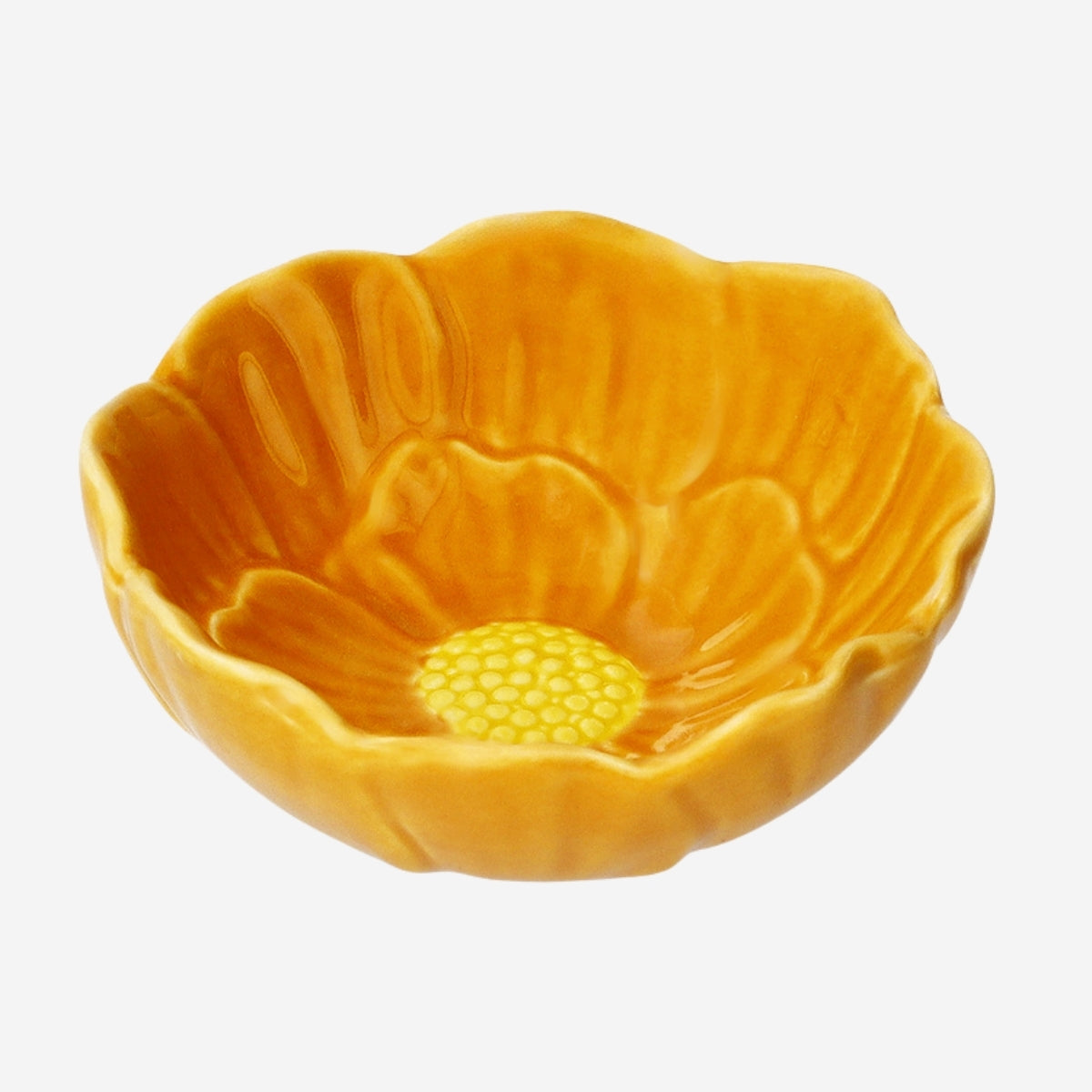 Turuncu Çiçek Şekilli Kase 9 cm