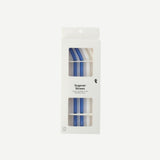 Blue and white glass straws - 4 pcs