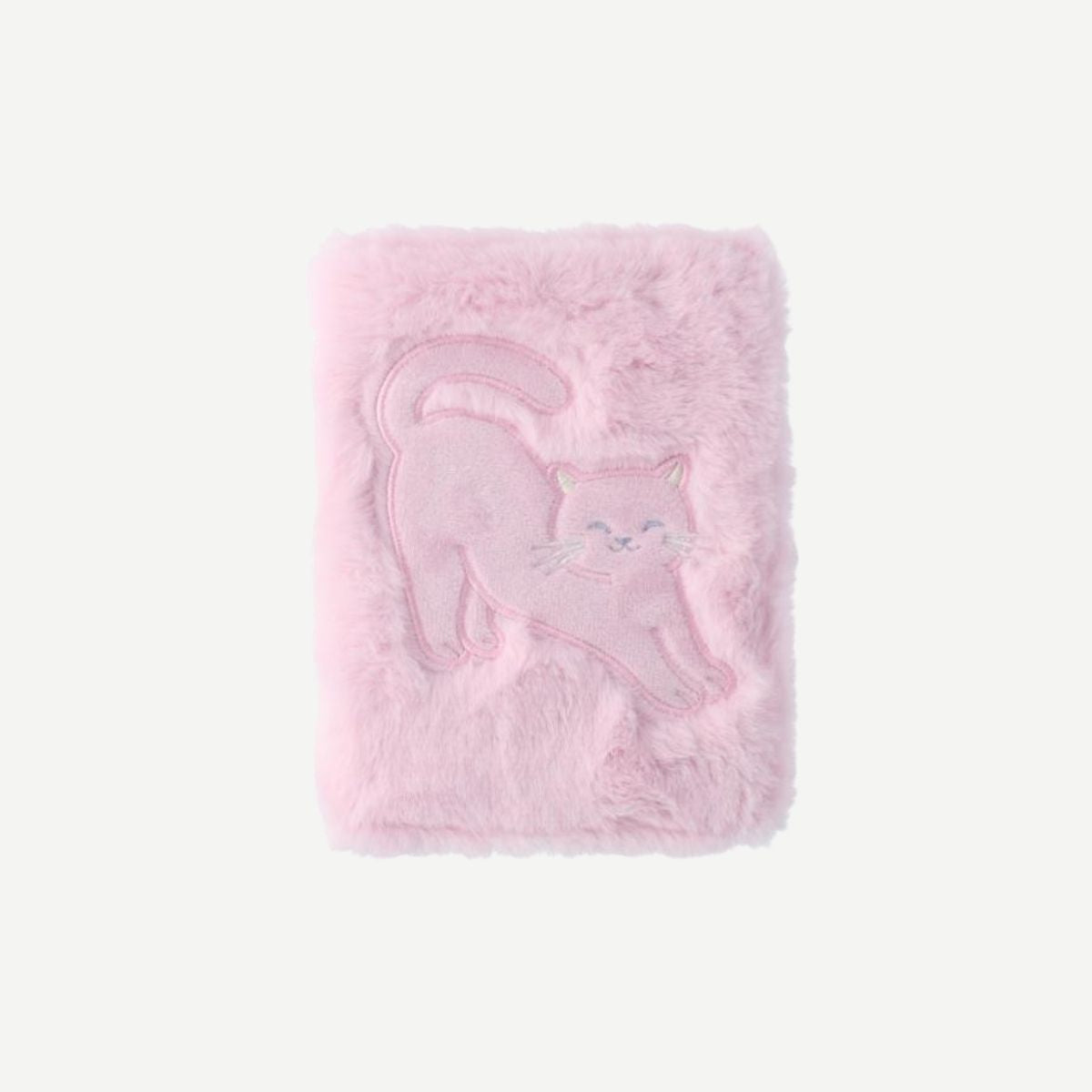 Sevimli Kedi Desenli Peluş Pembe Defter