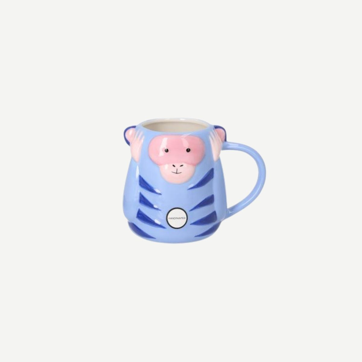 MUG WITH HANDLE MONKEY SHAPE BLUE