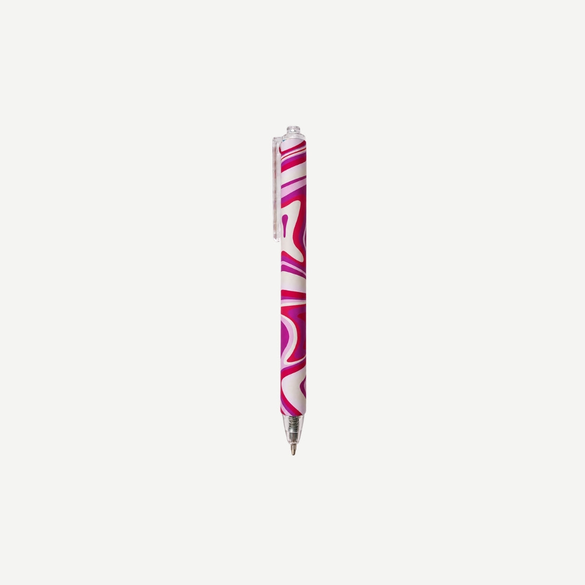 PEN BALL POINT PUSH PINK WAVE
