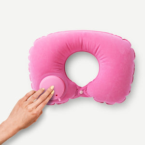 Pembe Şişirilebilir Seyahat Yastığı