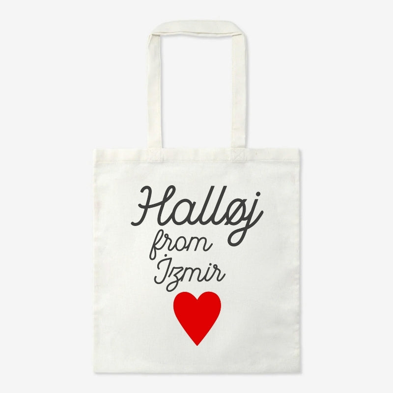FTC TOTE BAG HALLØJ IZMIR, BEIGE | Flying Tiger Türkiye