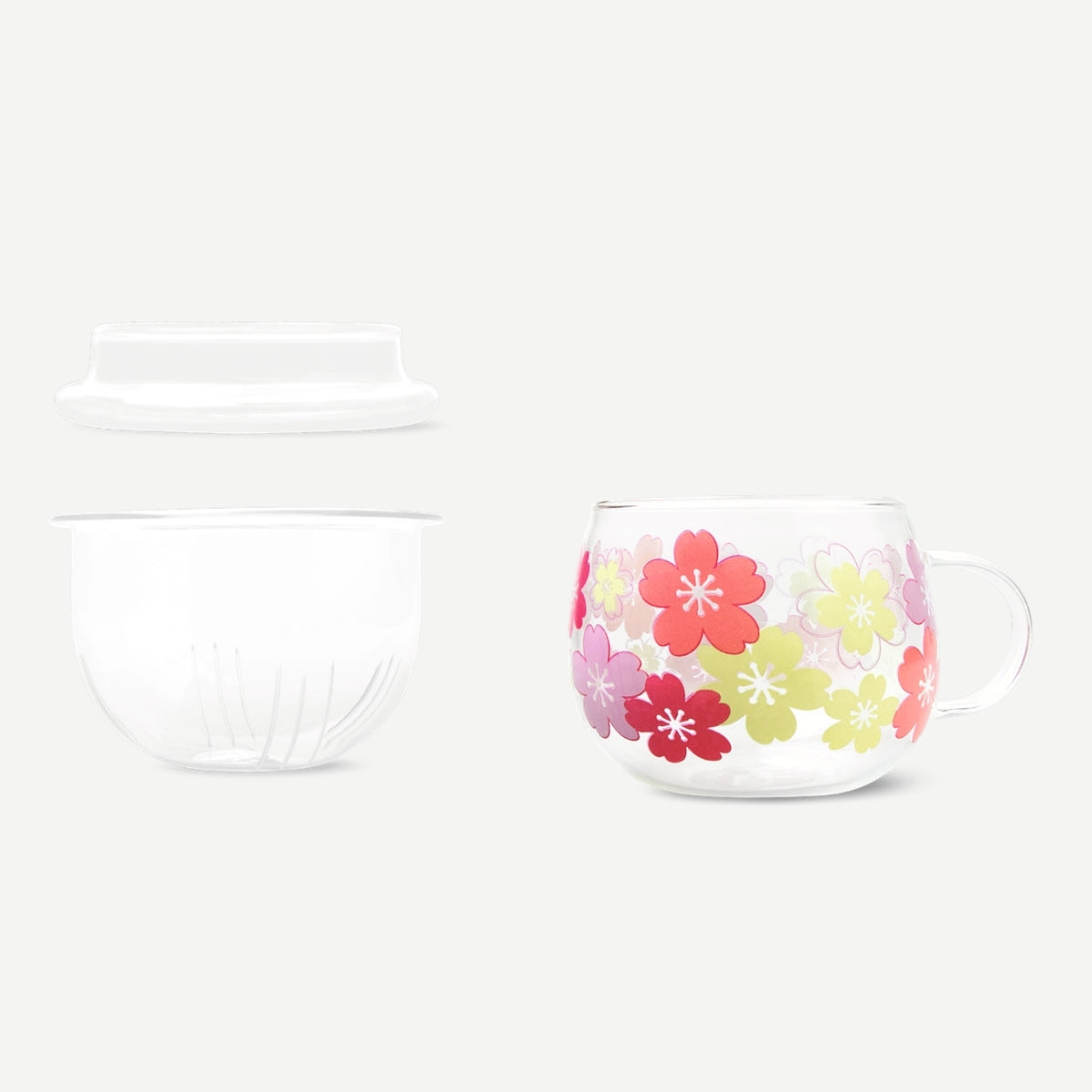 MUG GLASS WITH TEA INFUSER FILTER LID