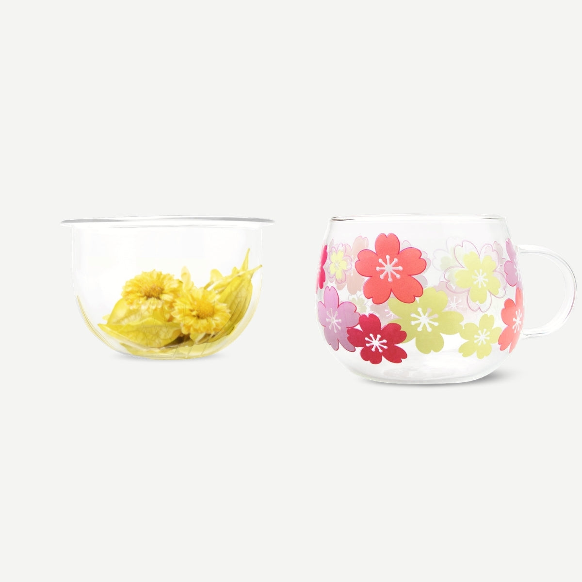 MUG GLASS WITH TEA INFUSER FILTER LID