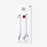 Çilek Detaylı 2'li Tatlı Kaşığı