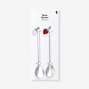 Çilek Detaylı 2'li Tatlı Kaşığı