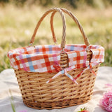 Kareli Kumaşlı Piknik Sepeti